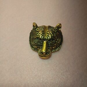 Titanium Gold Tiger Brooch